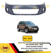 VOLKSWAGEN TIGUAN 2011 - 2016 FRONT BUMPER PRIMED WITH 4 PARKING SENSOR HOLES