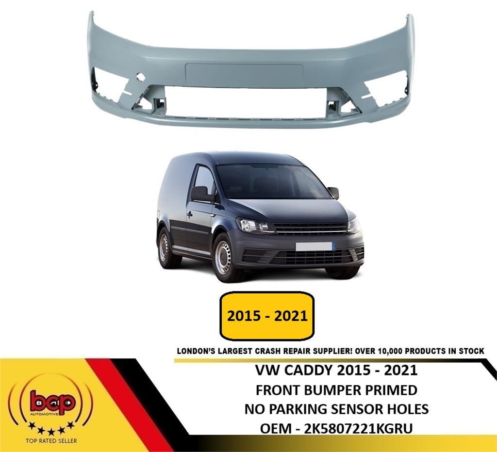 VW CADDY 2015 - 2021 FRONT BUMPER PRIMED  2K5807221KGRU NEEDS TO BE PAINTED
