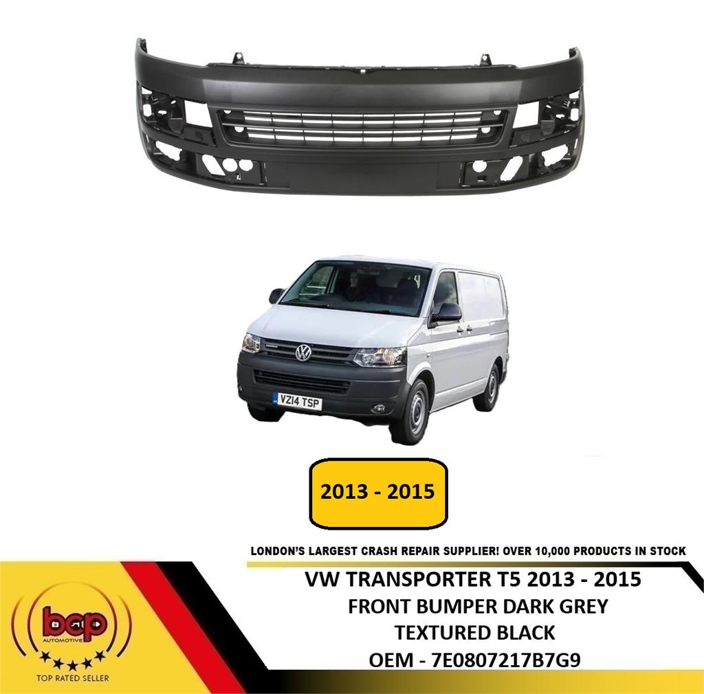 VW TRANSPORTER T5.1 T6 2013 - 2015 FRONT BUMPER DARK GREY TEXTURED BRAND NEW