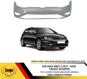 VW GOLF MK7.5 2017 - 2020 FRONT BUMPER NO SENSOR HOLE OR WASHER NEW