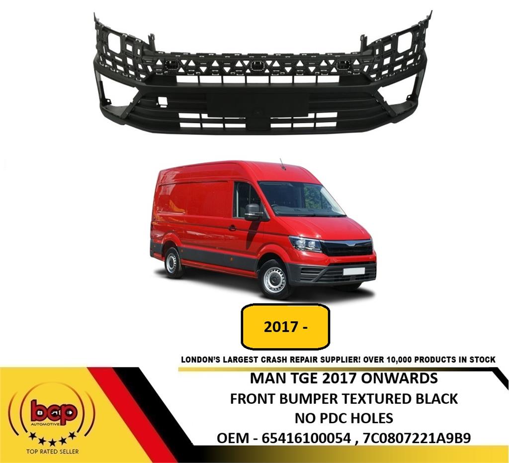MAN TGE 2017 ONWARDS FRONT BUMPER LOWER BLACK SECTION NO PARKING SENSOR HOLES