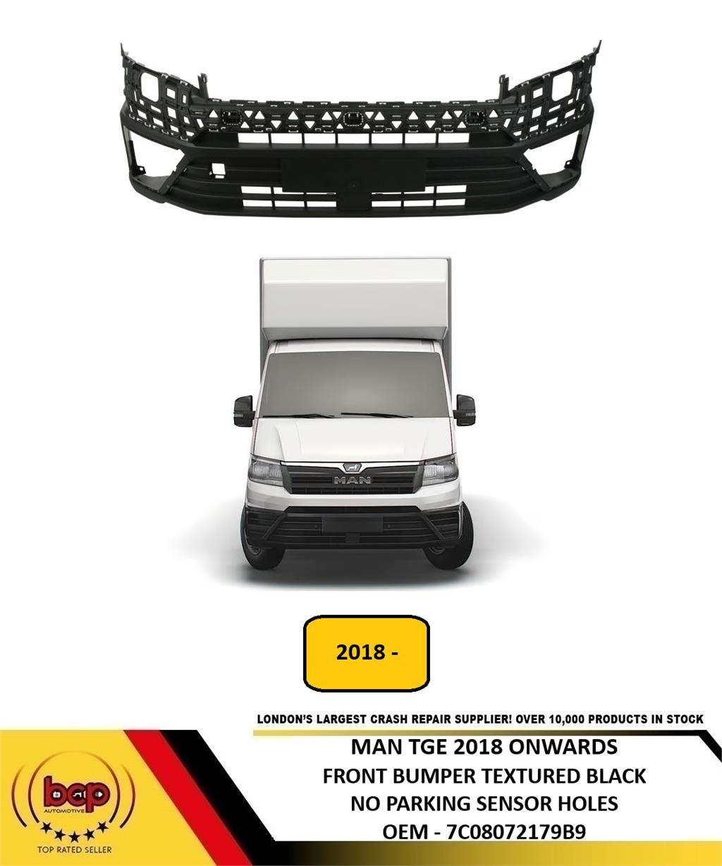 MAN TGE 2018 ONWARDS FRONT BUMPER LOWER BLACK SECTION NO PARKING SENSOR HOLES