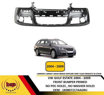 VW GOLF ESTATE 2004 -2009 FRONT BUMPER PRIMED INSURANCE APPROVED 1K0807217AAGRU