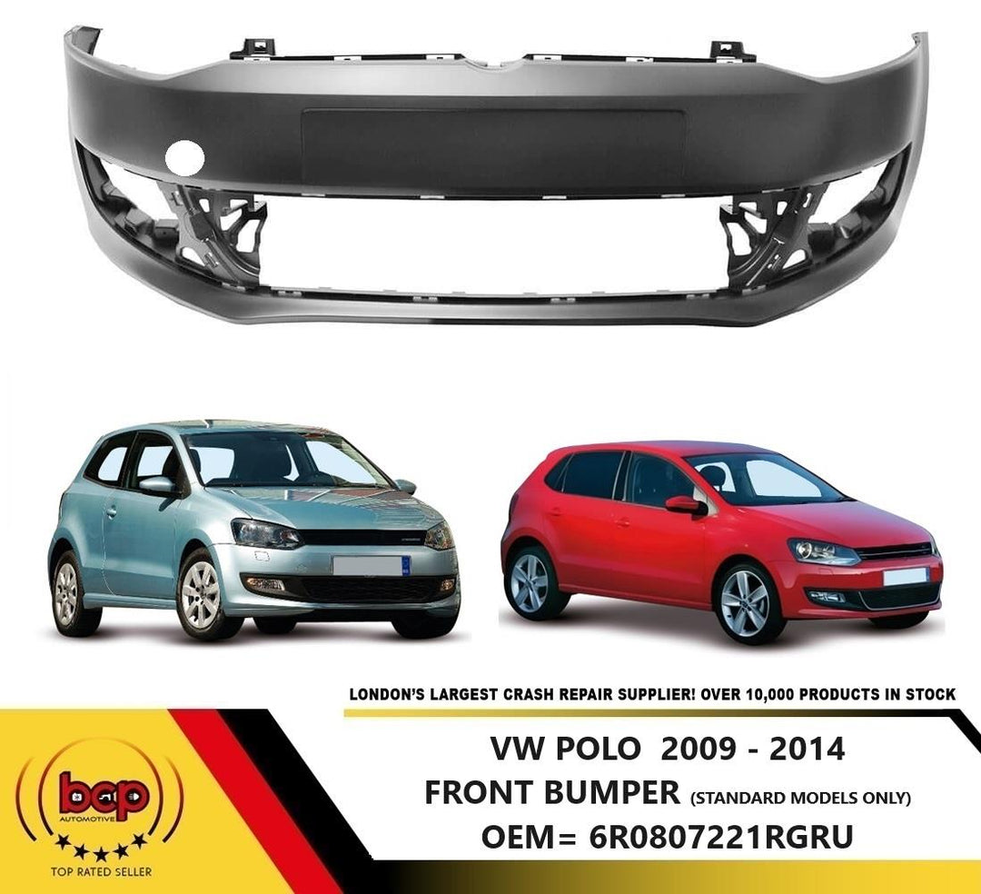 VW POLO FRONT BUMPER 6R 2009 - 2014 FRONT BUMPER NEW PRIMED NO PARKING SENSORS