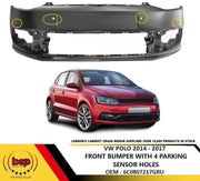 VW POLO HATCHBACK 2014 – 2017 FRONT BUMPER PRIMED WITH 4 PARKING SENSOR HOLES