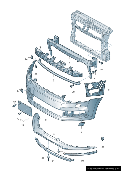 VW POLO HATCHBACK 2014 - 2018 FRONT BUMPER PRIMED WITH WASHER HOLES ONLY