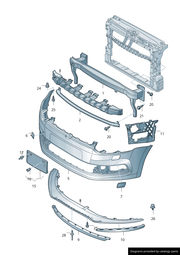 VW POLO HATCHBACK 2014 - 2018 FRONT BUMPER PRIMED WITH WASHER HOLES ONLY