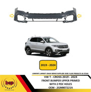 VW T CROSS 2019 - 2024 FRONT BUMPER UPPER PRIMED WITH PDC HOLES 2GM807221A