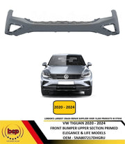 VW TIGUAN 2020 - 2024 FRONT BUMPER UPPER PRIMED NO SENSORS ELEGANCE & STYLE ONLY