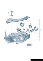 Load image into Gallery viewer, VW SCIROCCO 2014 – 2017 FRONT HALOGEN HEADLIGHT BLACK INNER DRIVER SIDE RIGHT
