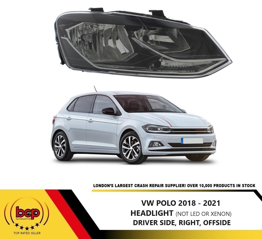 VW POLO 2018 – 2021 MK8 HEADLIGHT HEADLAMP RIGHT DRIVERS SIDE HALOGEN
