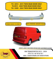 VW TRANSPORTER T6.1 2020 - 2024 REAR BUMPER PRIMED WITH PARKING SENSOR HOLES