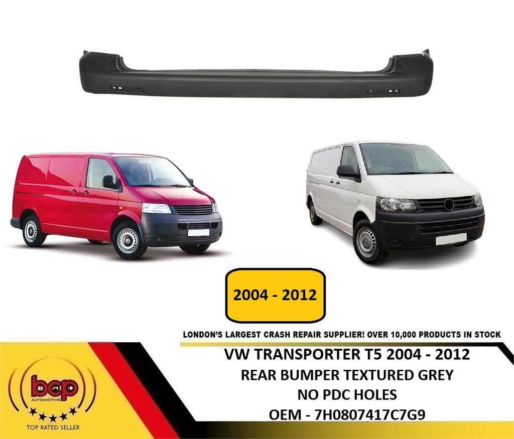 VW TRANSPORTER T5 REAR BUMPER 2004 - 2012 T5.1 REAR BUMPER TEXTURED OEM QUALITY