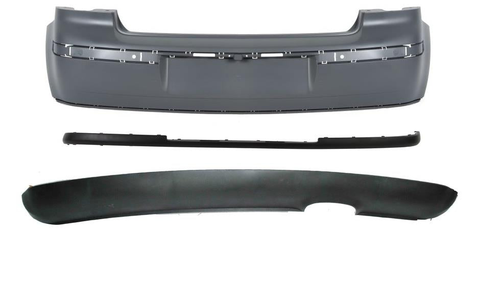 VW POLO 2002 - 2009 REAR BUMPER PRIMED COMPLETE WITH LOWER SPOLIER & MOUDLING