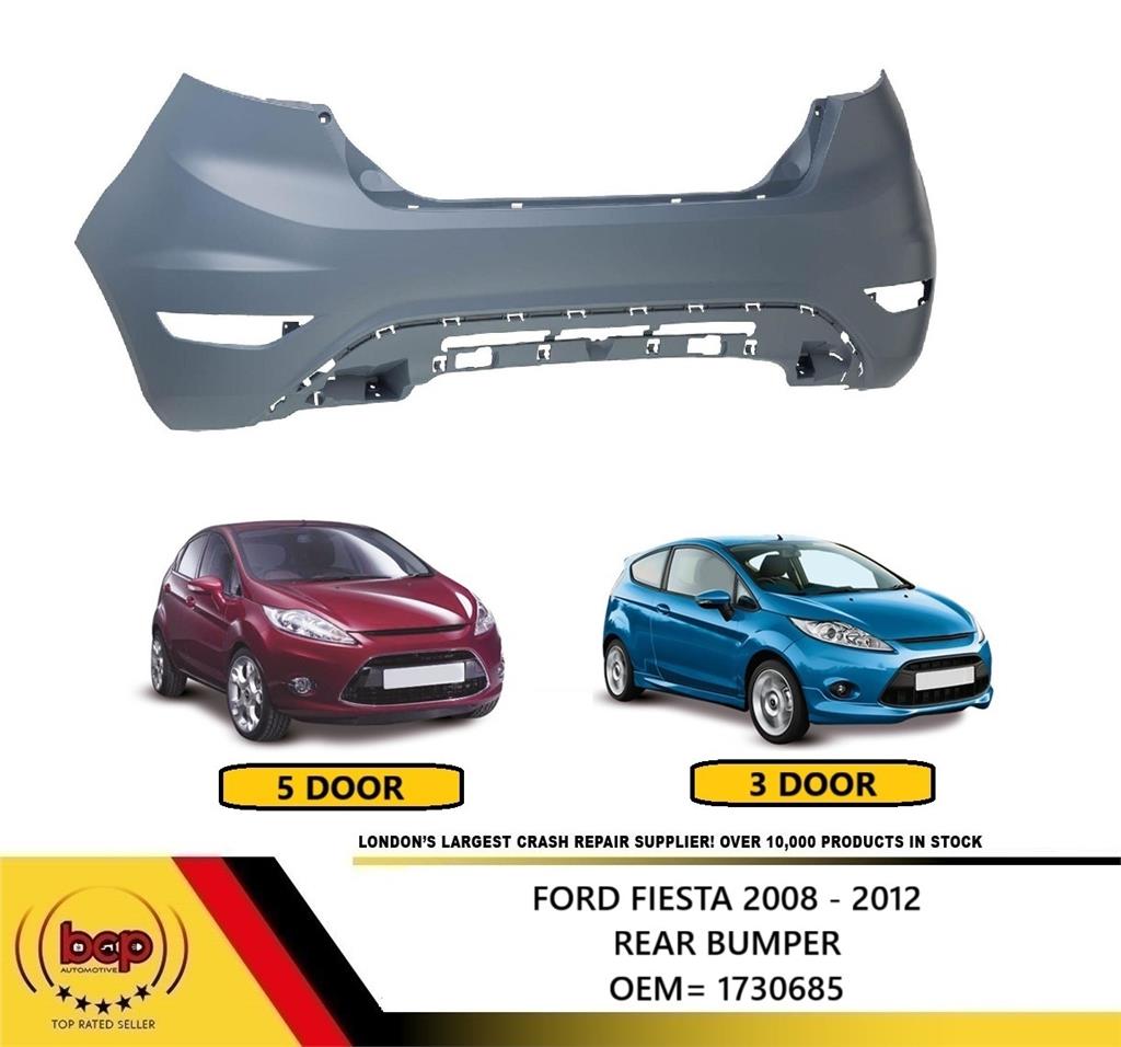 FORD FIESTA MK7 2008 - 2012 REAR BUMPER BACK PANEL PRIMED  NOT ST OR ZETEC S
