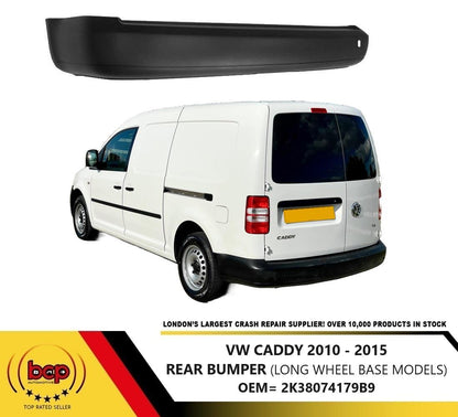 VW CADDY MAXI REAR BUMPER 2009 - 2015 LONG WHEEL BASE MODELS NOT TO PAINT