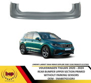 VOLKSWAGEN TIGUAN 2020 - 2024 REAR BUMPER UPPER SECTION PRIMED NO PARKING SENSOR