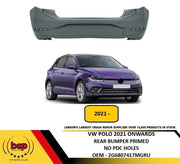 VW POLO 2021 - 2025 REAR BUMPER PRIMED WITHOUT PARKING SENSOR HOLES