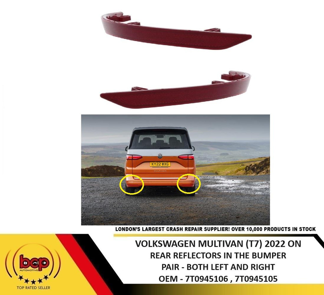 VOLKSWAGEN MULTIVAN T7 2022 ON REAR REFLECTOR IN THE BUMPER PAIR LEFT AND RIGHT