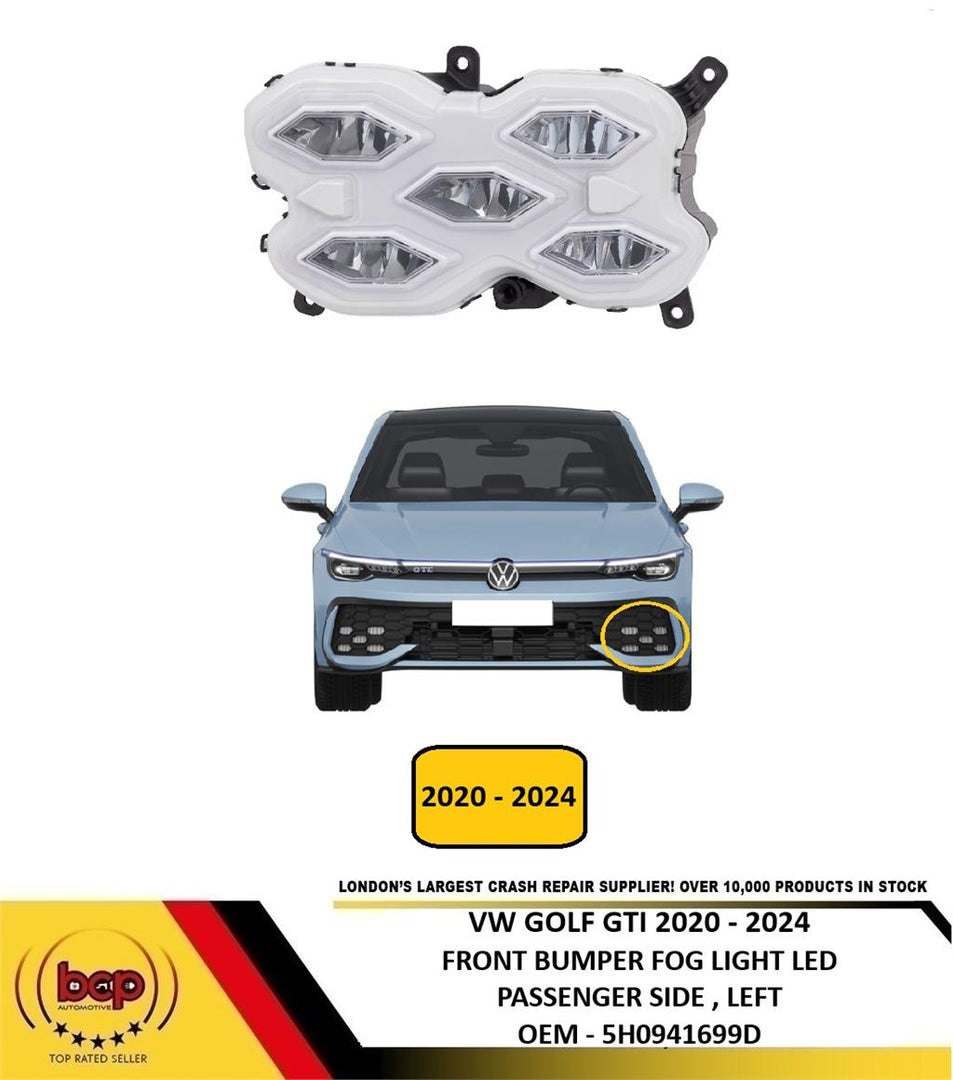 VW GOLF GTI 2020 - 2024 FRONT FOG LIGHT LED NEW PASSENGER SIDE LEFT 5H0941699D