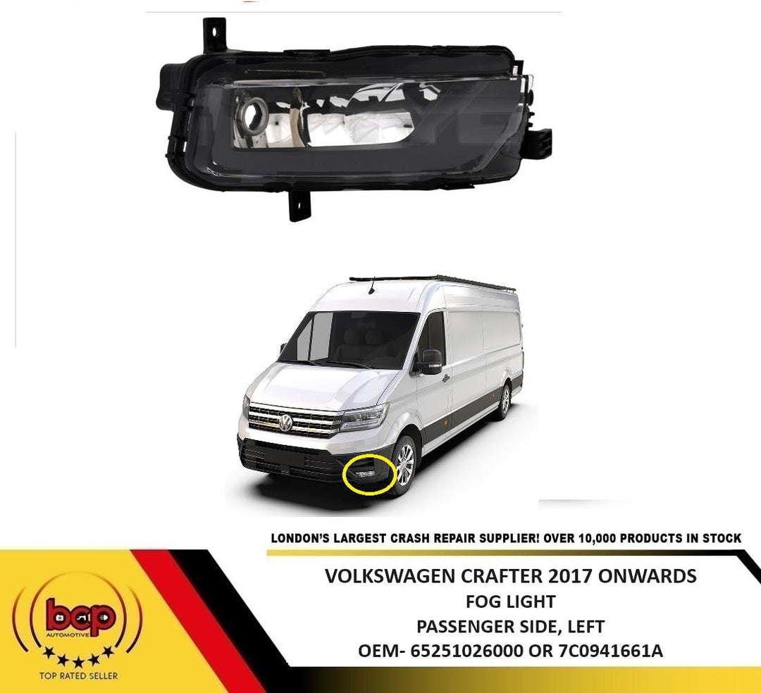 VW CRAFTER 2017 ON FRONT FOG LIGHT LAMP LEFT PASSGENER SIDE