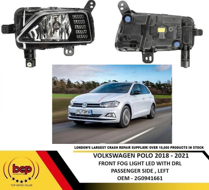 VW POLO MK8 2018 – 2021 FOG LIGHT LED DAYTIME RUNNING LAMP LEFT PASSENGER SIDE