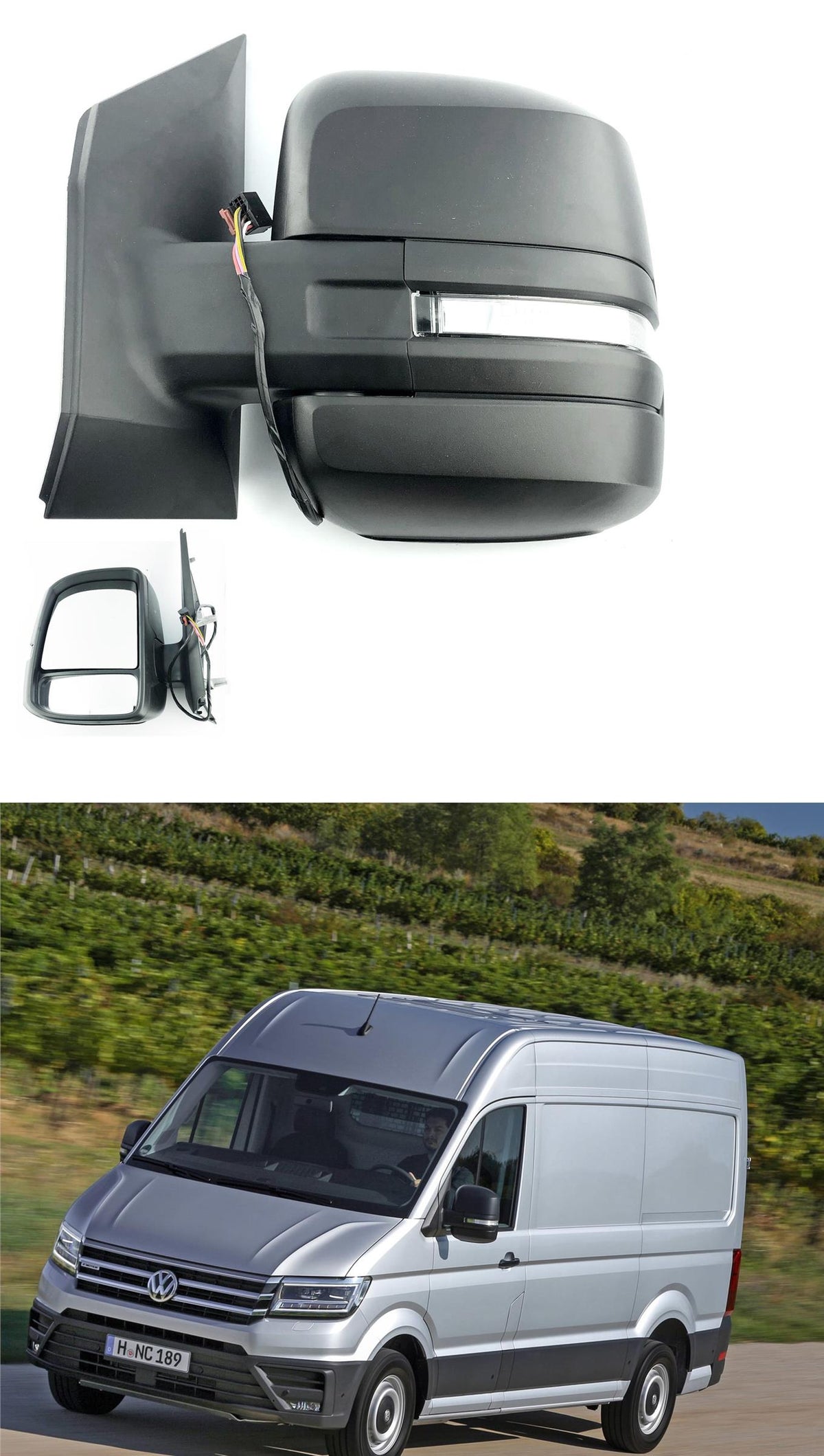 VW CRAFTER 2017 - 2024 DOOR WING MIRROR ELECTRIC LEFT PASSENGERS NEW