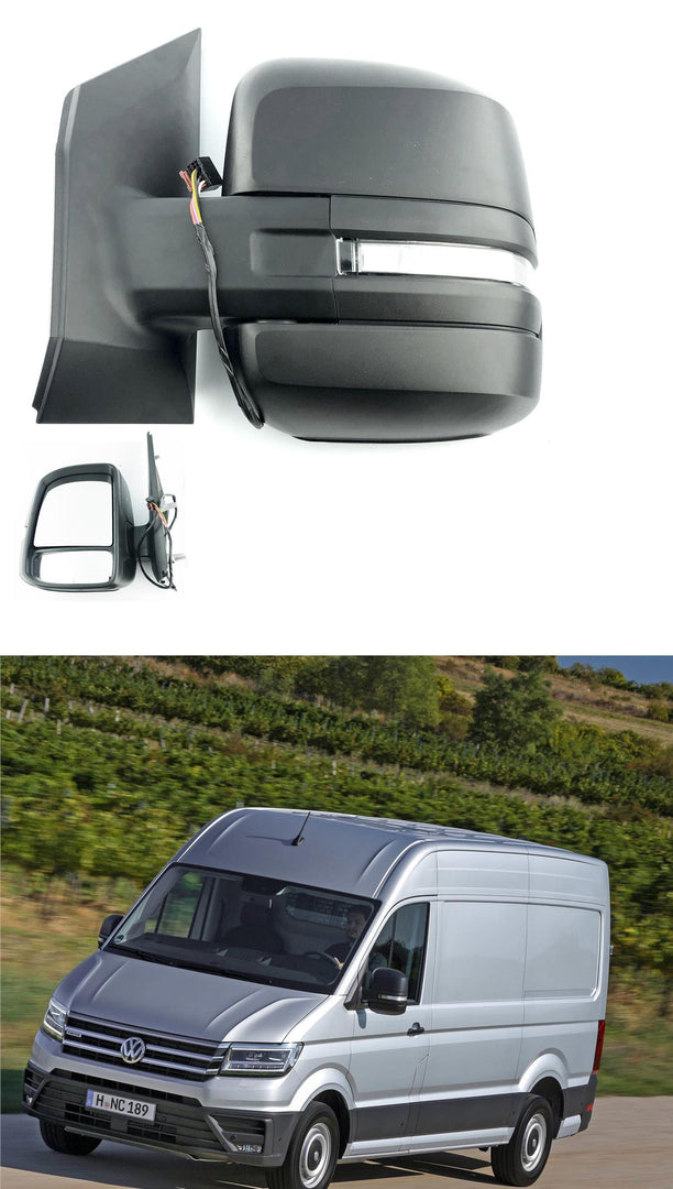 VW CRAFTER 2017 - 2024 DOOR WING MIRROR MANUAL LEFT PASSENGERS WITH INDICATOR