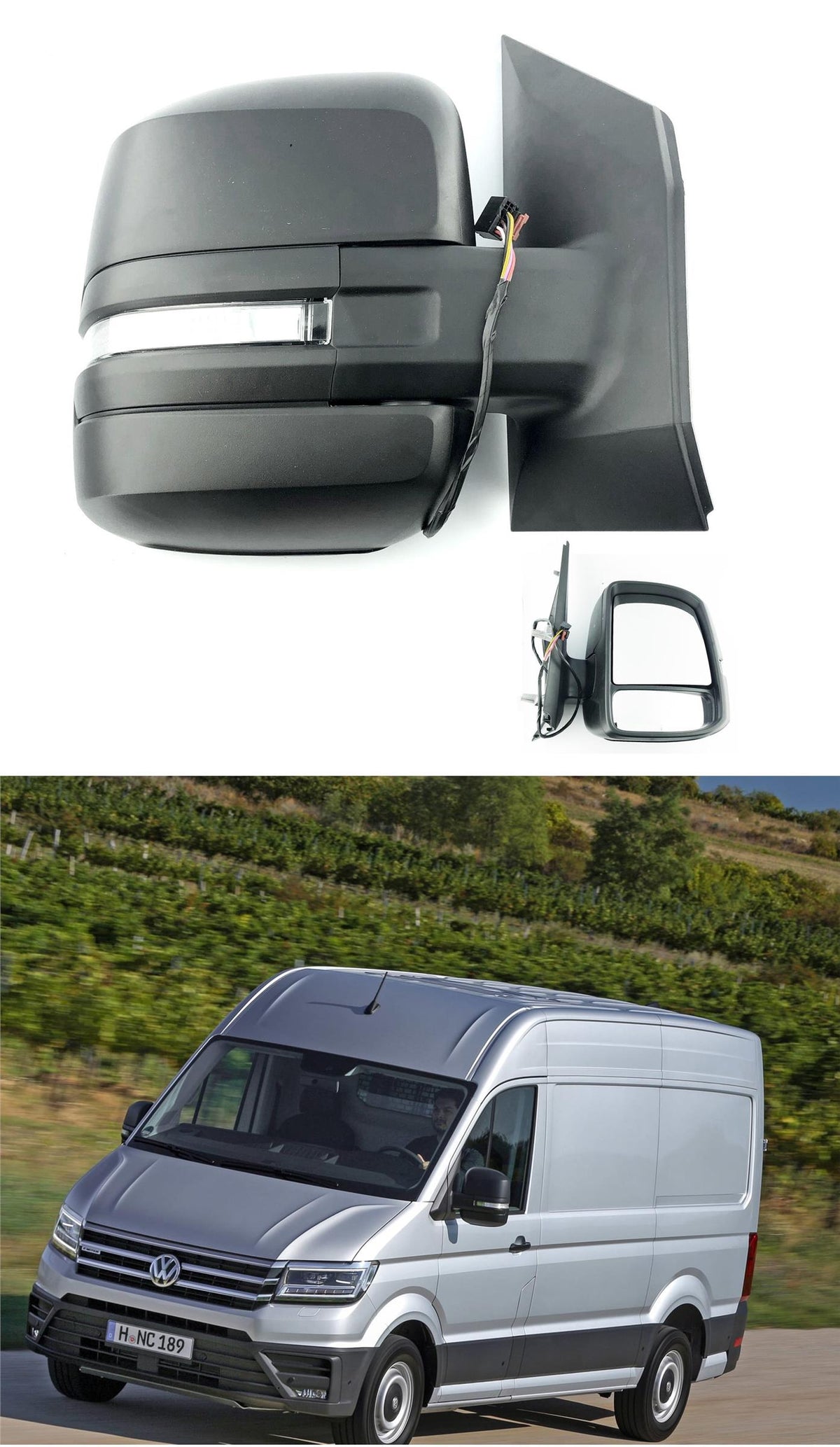 VW CRAFTER 2017 - 2024 DOOR WING MIRROR MANUAL RIGHT DRIVERS WITH INDICATOR