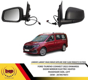 FORD TOURENO CONNECT 2022 ON DOOR WING MIRROR ELECTRIC HEATED BLACK LEFT SIDE