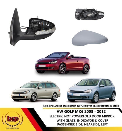 VOLKSWAGEN GOLF MK6 2008-2013 DOOR MIRROR ELECTRIC LH LEFT PASSENGERS SIDE N/S