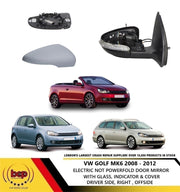 VOLKSWAGEN GOLF MK6 2008-2013 DOOR MIRROR ELECTRIC RH RIGHT DRIVERS SIDE O/S