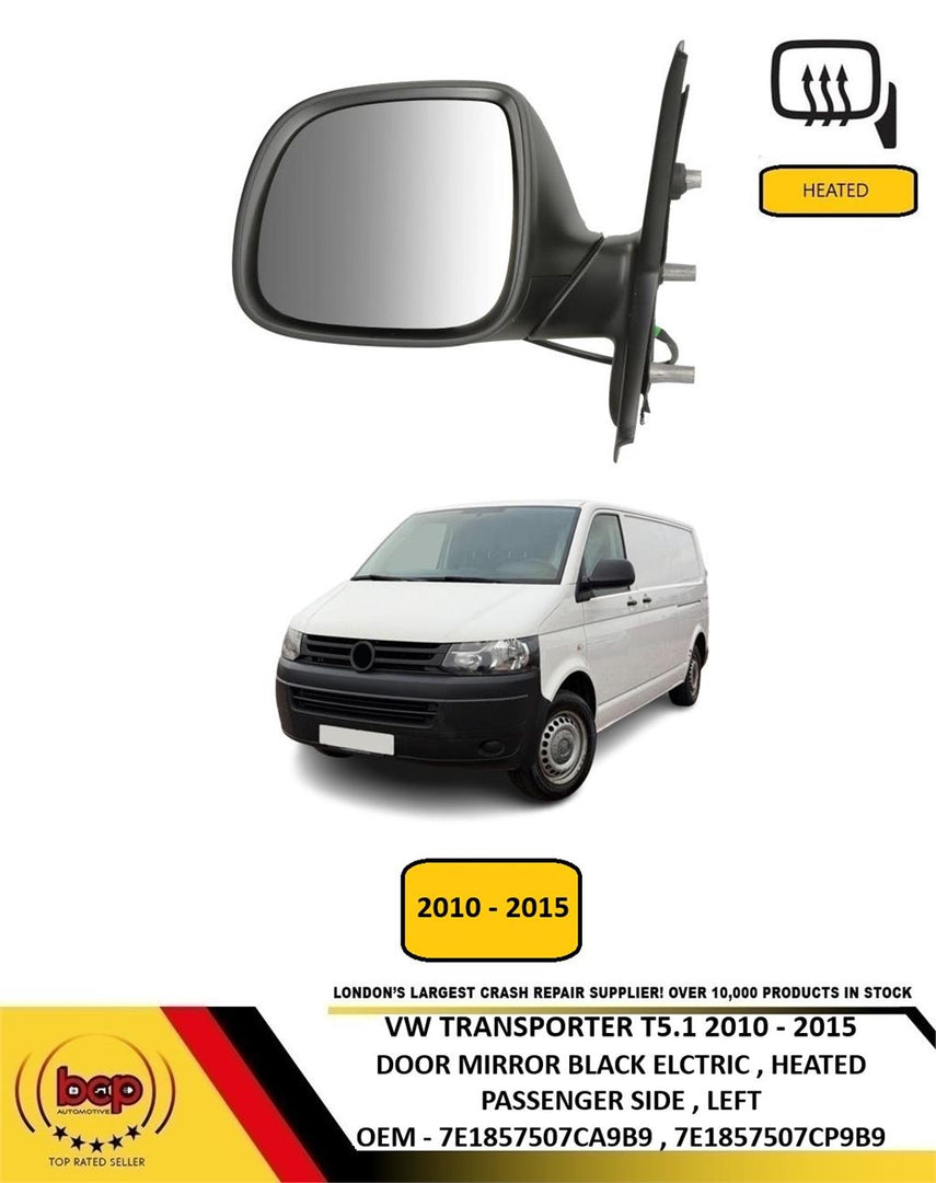 VW TRANSPORTER T5.1 2010 -2015 DOOR MIRROR ELECTRIC HEATED PASSENGER SIDE LEFT