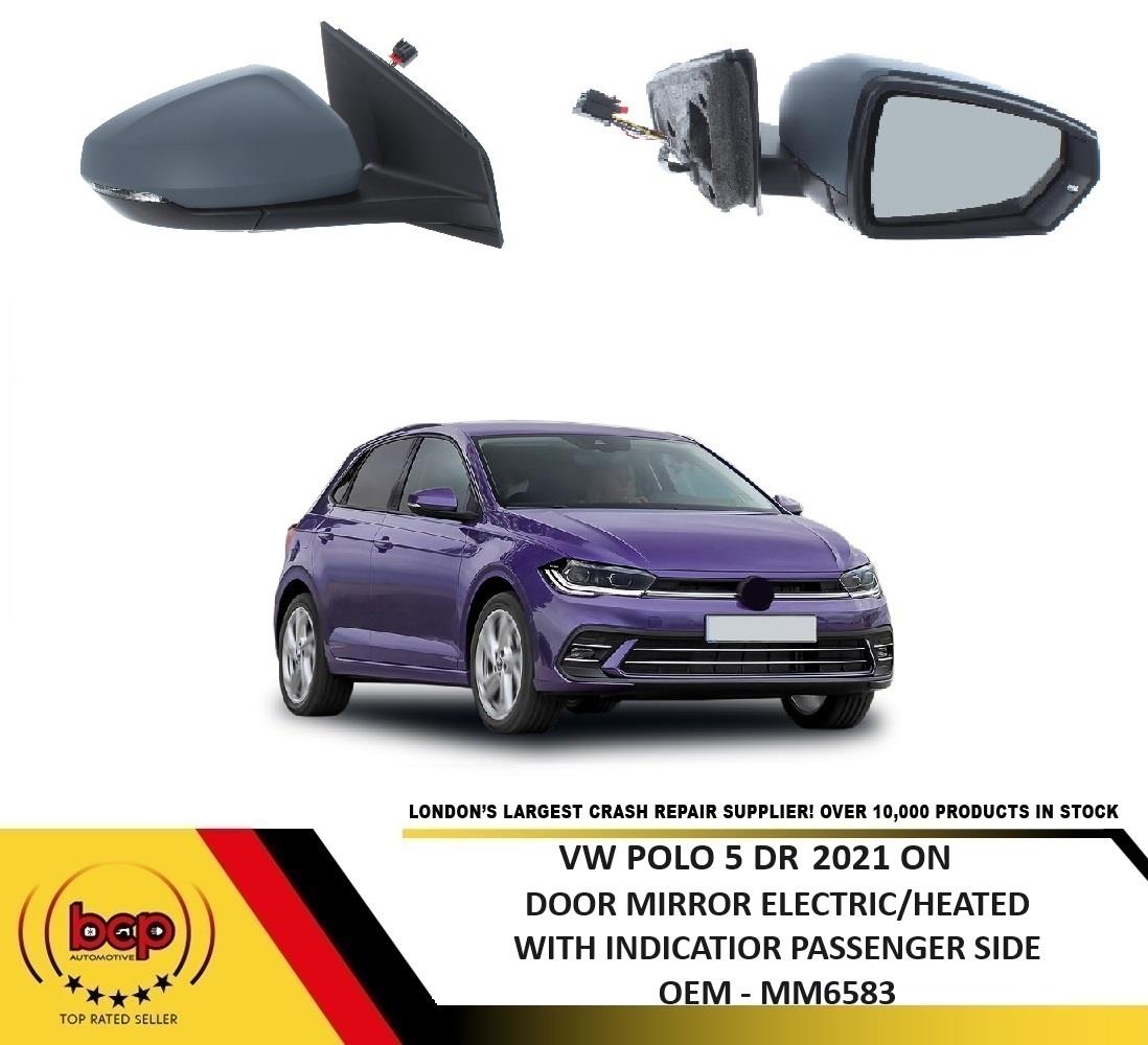 VW POLO 2021 ON DOOR MIRROR ELECTRIC HEATED WITH INDICATOR DRIVER SIDE