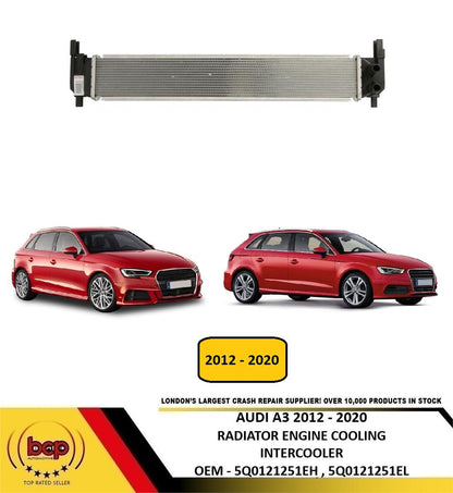 AUDI A3 2012 - 2020 RADIATOR ENGINE COOLING INTERCOOLER 5Q0121251EH 5Q0121251EL