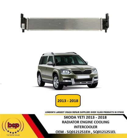 SKODA YETI 2013-2018 RADIATOR ENGINE COOLING INTERCOOLER 5Q0121251EH 5Q0121251EL