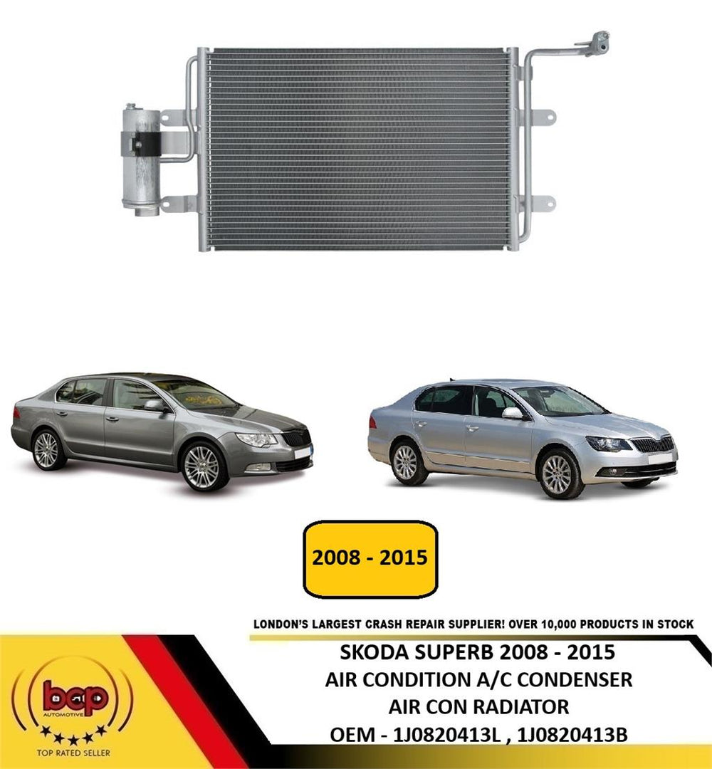 SKODA SUPERB 2008 - 2015 AIR CONDITION CONDENSER AIR CON A/C RADIATOR 1J0820413N