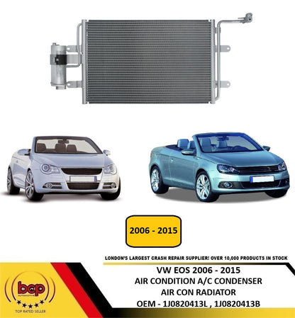 VW EOS 2006 - 2015 AIR CONDITION CONDENSER AIR CON A/C RADIATOR NEW 1J0820413N