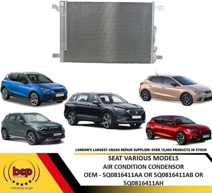 SEAT FABIA OCTAVIA KAMIQ KAROQ SUPERB 2017 ON AIR CONDITION CONDENSOR AC RAD