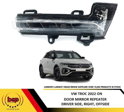 VW TROC 2022 DOOR MIRROR INDICATOR LED FLASHER LAMP LIGHT RIGHT DRIVER SIDE