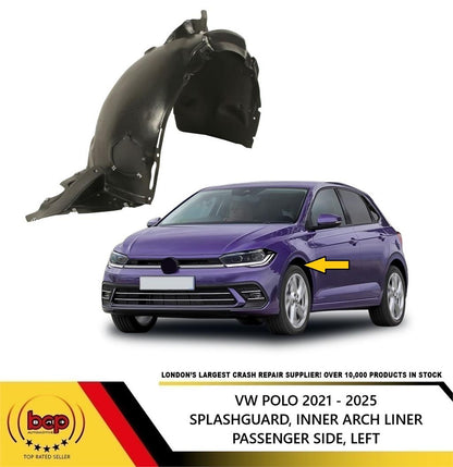 VW POLO 2021 - 2025 SPLASHGUARD WHEEL ARCH INNER LINER TIRM PASSENGER SIDE