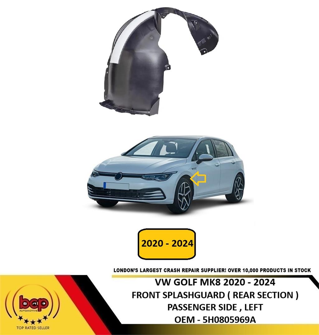 VW GOLF MK8 2020 – 2024 FRONT WING SPASHGUARD REAR PART SECTION PASSENGER LEFT