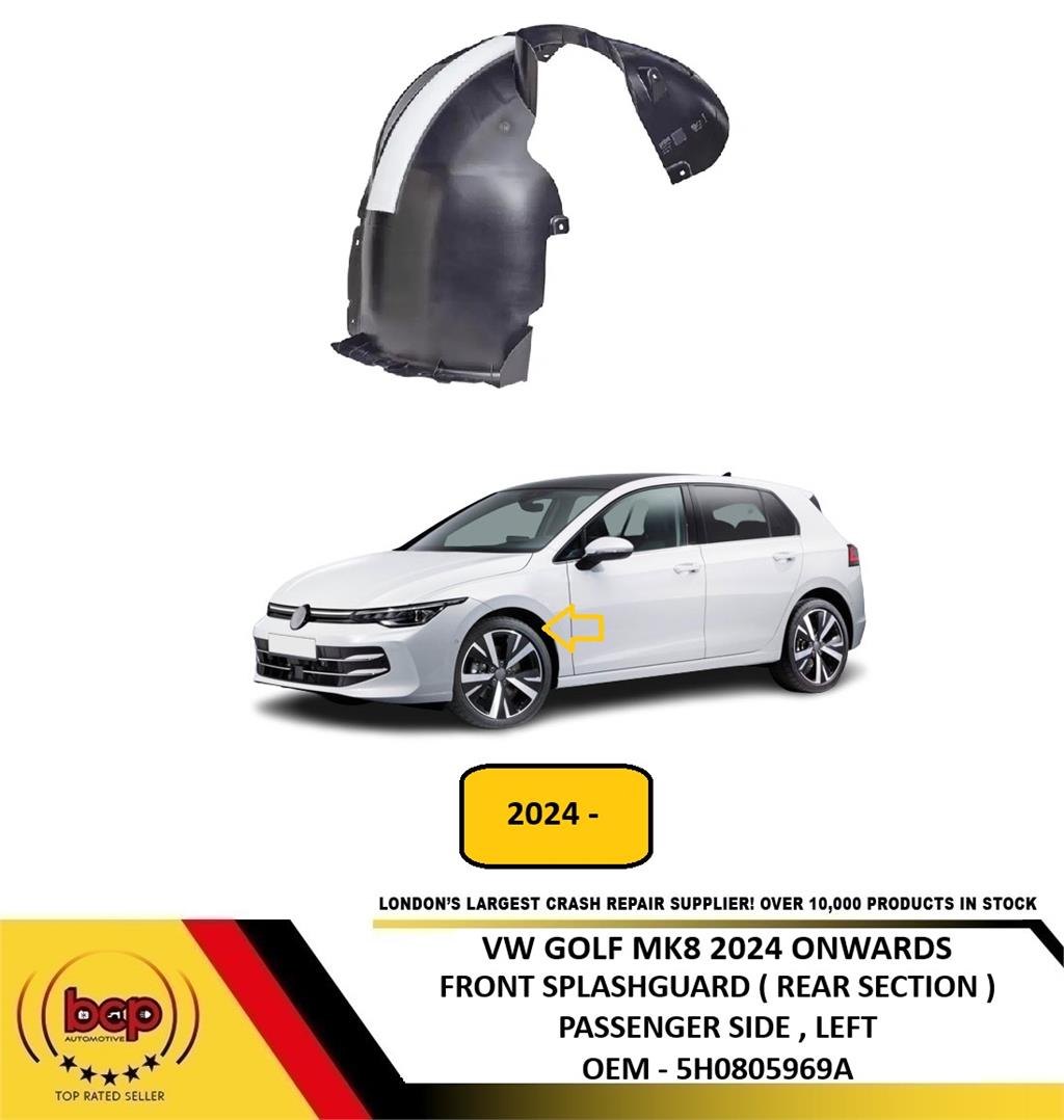 VW GOLF MK8 2024 ONWARDS FRONT WING SPASHGUARD REAR PART SECTION PASSENGER LEFT