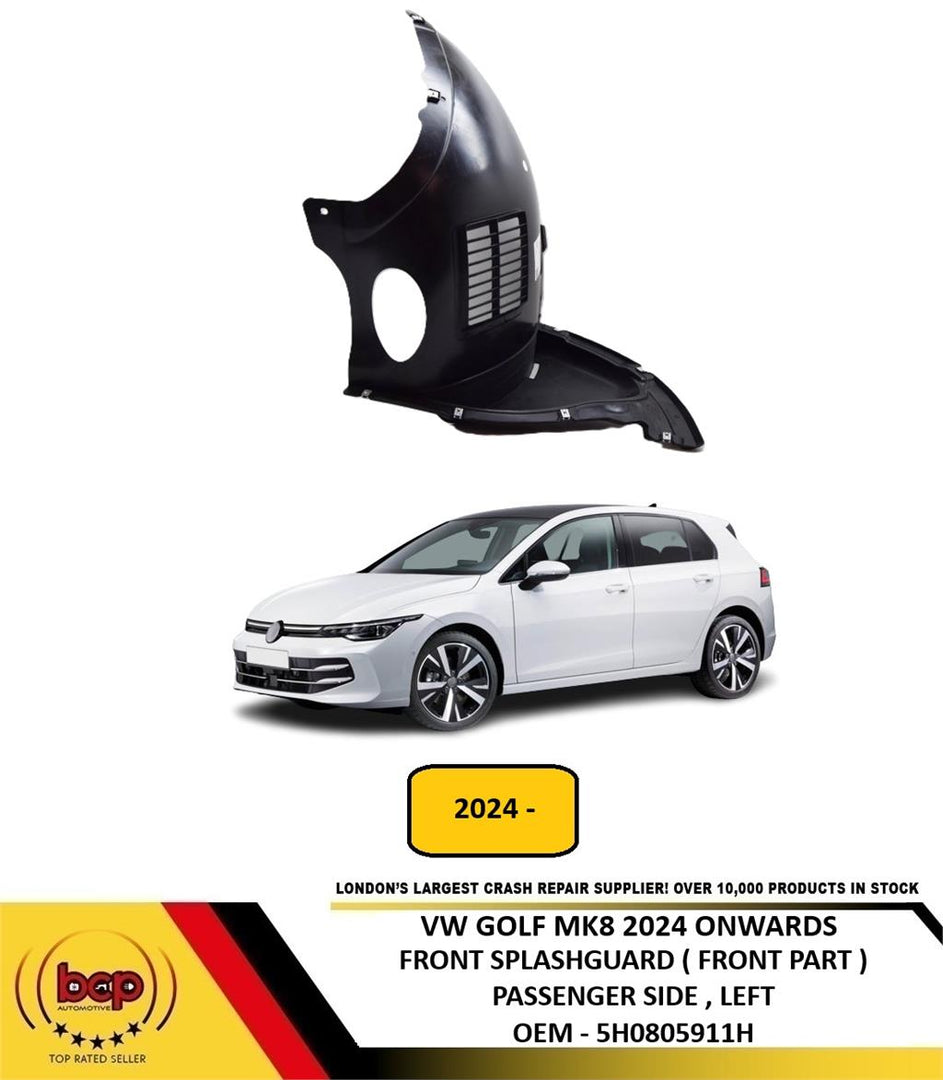 VW GOLF MK8 2024 ONWARDS FRONT WING SPASHGUARD FRONT PART SECTION PASSENGER LEFT