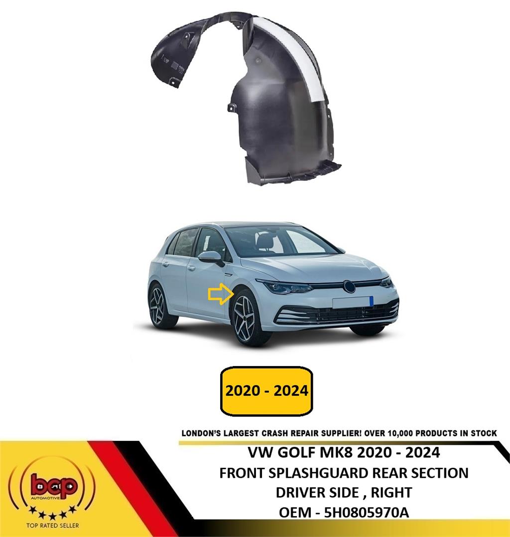 VW GOLF MK8 2020 – 2024 FRONT WING SPASHGUARD REAR PART SECTION DRIVER RIGHT