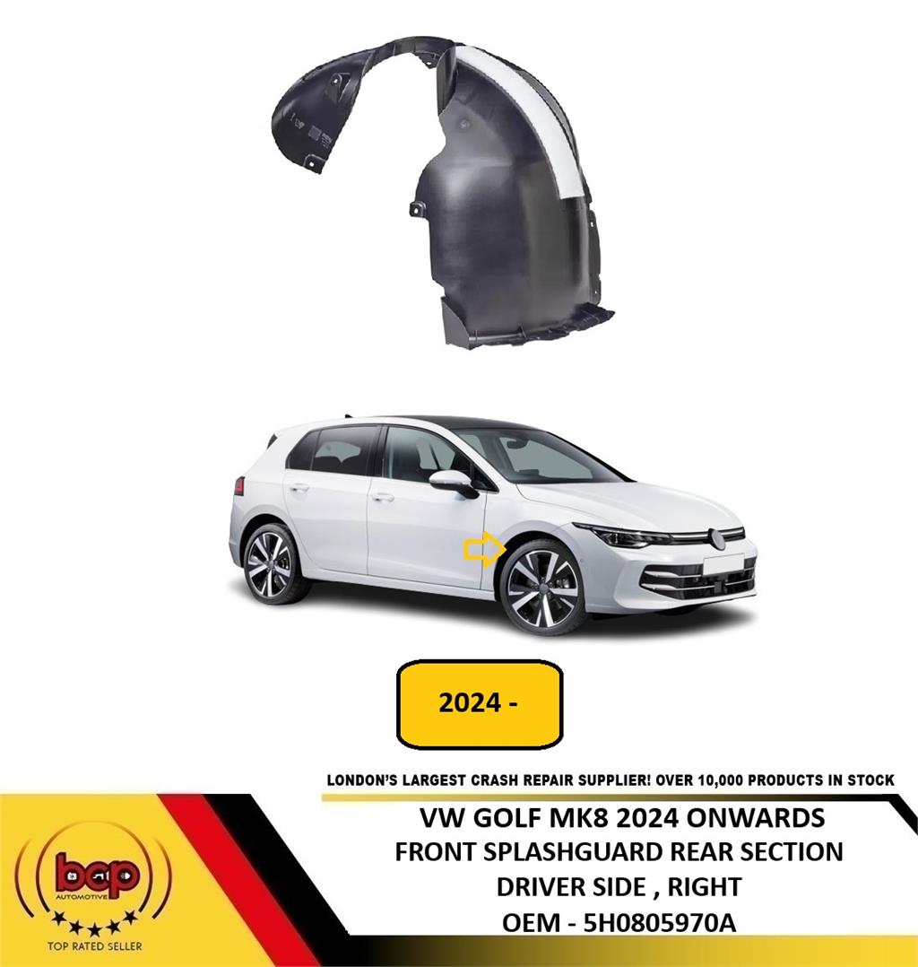 VW GOLF MK8 2024 ONWARDS FRONT WING SPASHGUARD REAR PART SECTION DRIVER RIGHT