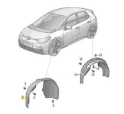 VW ID3 2021 - 2023 FRONT SPLASHGUARD WHEEL LINER PASSENGER SIDE LEFT 10A809957C