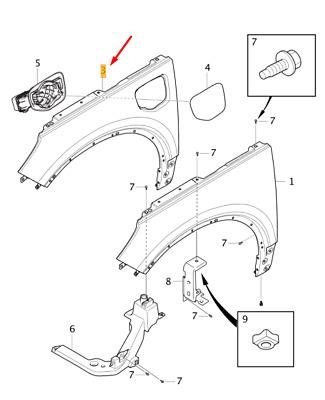 VOLVO XC40 2018 ON FRONT WING PRIMED STEEL WITH CHARGING HOLE PASSENGER LEFT