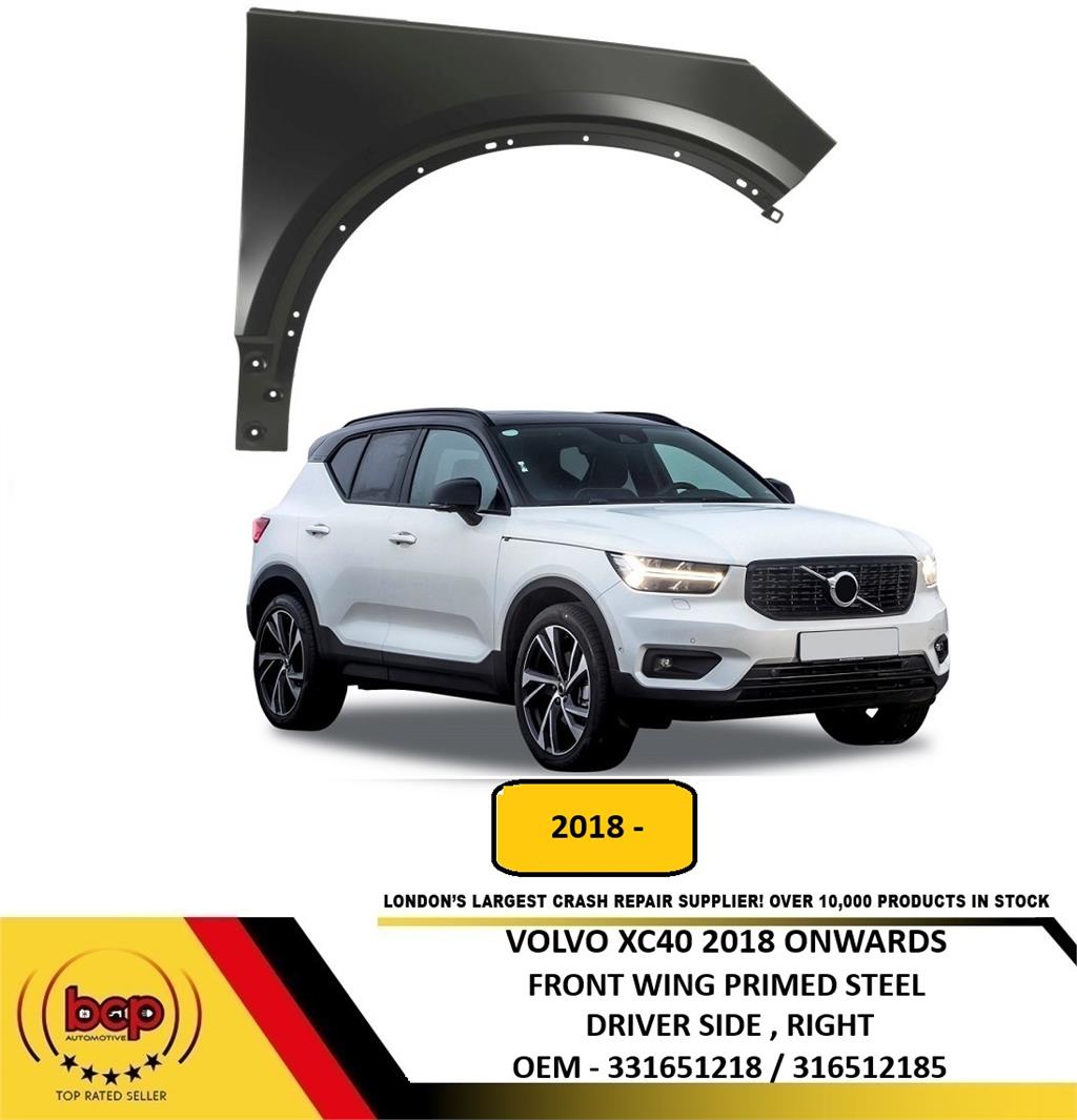 VOLVO XC40 2018 ONWARDS FRONT WING FENDER PRIMED STEEL DRIVER SIDE RIGHT
