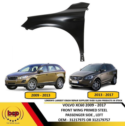 VOLVO XC60 2009 – 2017 FRONT WING FENDER PRIMED STEEL PASSENGER SIDE LEFT